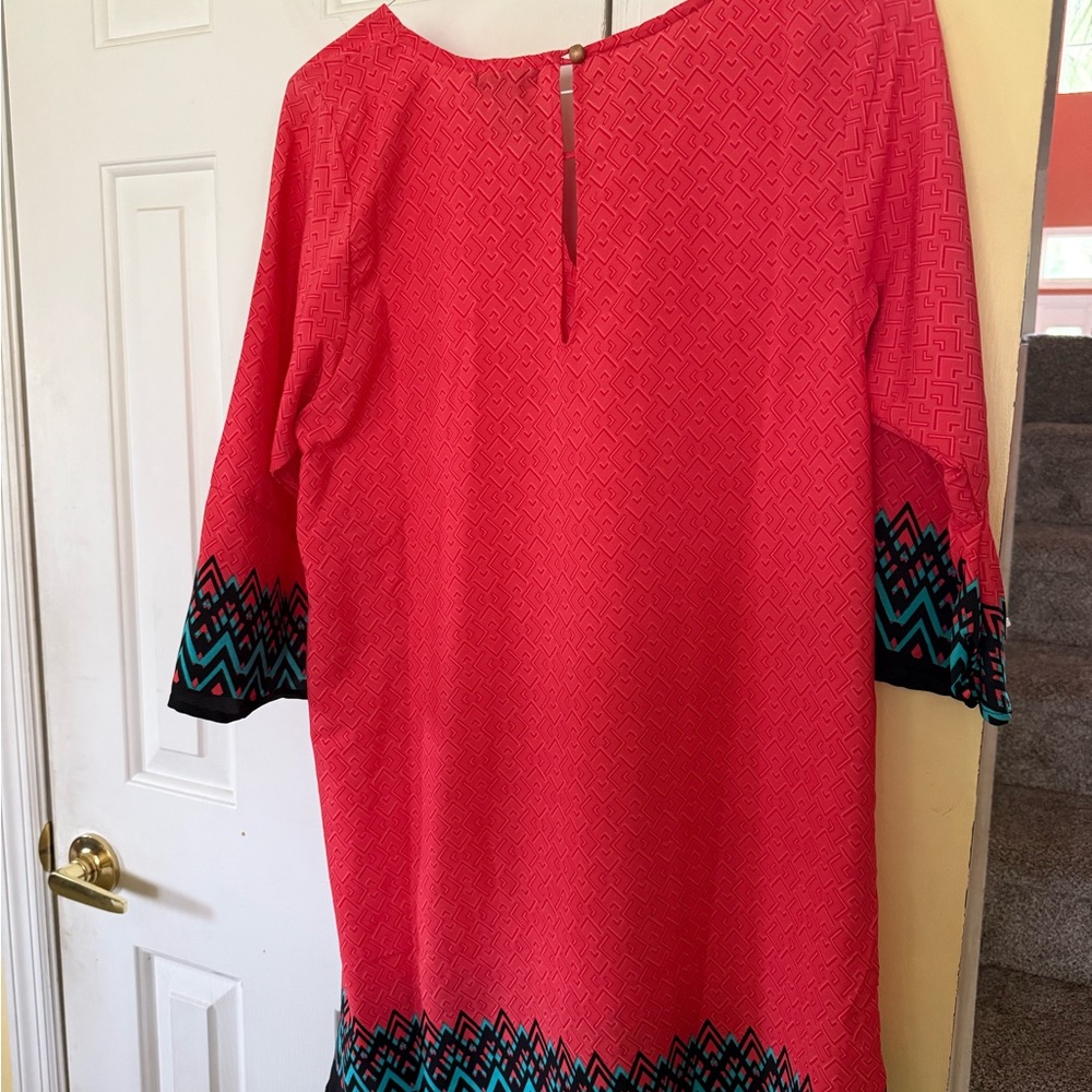 5th & Love Red and Black Boxy Tunic/Dress - Picture 3 of 6